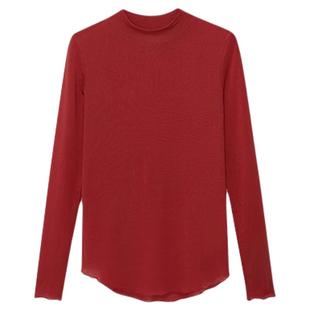 IMMI 设计师品牌女士空气感素色半高领长袖T恤银泰百货精品300124