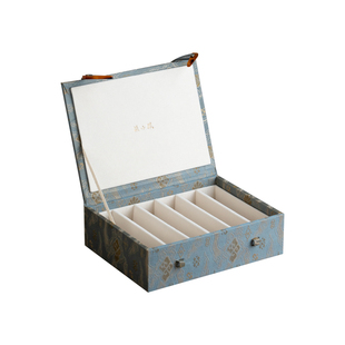 张小凤 可调节印章收纳锦盒 印章收纳盒高档仿宋锦印章盒私章印鉴章个人书法印章放置盒大号古风文玩收藏