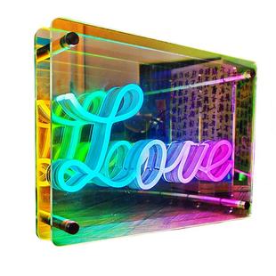 新款创意炫彩千层镜霓虹氛围灯可定制电竞桌面摆件INS科技感夜灯