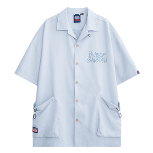 HEA x i.t: UNDERGARDEN联名国潮醒狮肌理感短袖衬衫男女休闲衬衣