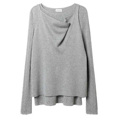 醋酸棉丝圆领针织打底衫套装