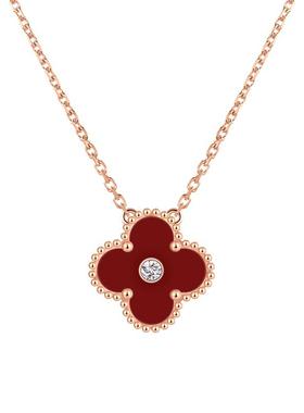 钻闪四叶草项链女轻奢锁骨链