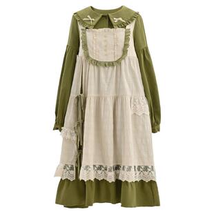 森女部落原创田园风森系轻lo裙子连衣裙罩裙两件套女2026新款女装