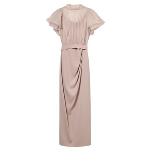 SNIDEL2026春夏新品淑女气质小飞袖雪纺吊带连衣裙SWFO261127