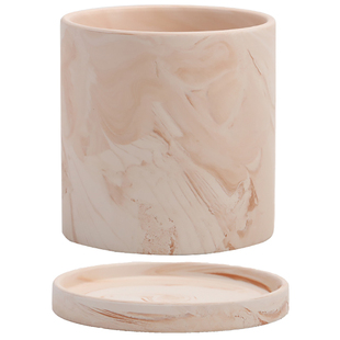 天然玛奇朵纹红白陶花盆素烧陶土粗陶透气绿萝兰花多肉盆栽带托盘