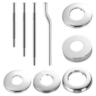 大便冲水阀蹲便器小便冲洗阀配件管子直接头弯头6分1寸装饰盖皮垫