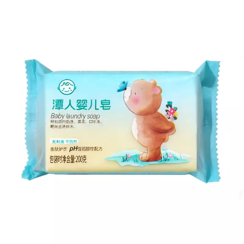 奶渍尿渍尿布皂潭人强力婴儿洗衣皂大块耐用宝宝尿布内衣清洁皂长