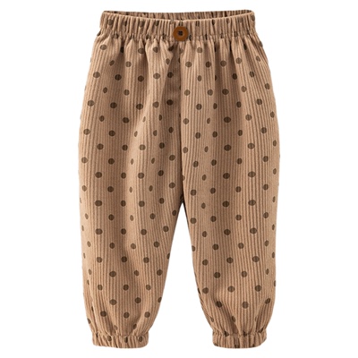 秋冬加绒宝宝裤子加绒女童灯芯绒裤子儿童束脚灯笼裤男童运动长裤