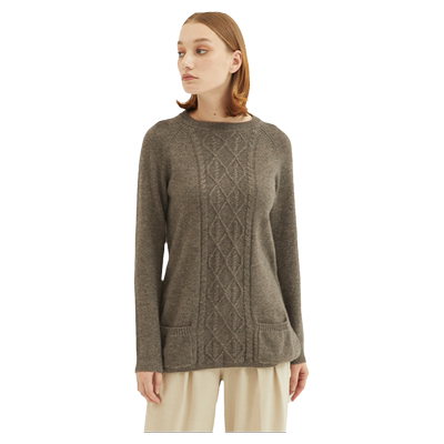 圣雪绒2021秋冬新款绞花羊绒衫