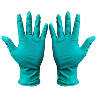 特厚一次性丁腈橡胶手套加厚防油钻石纹防滑工业汽修劳保耐磨工作