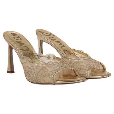 SAM EDELMAN山姆爱德曼2026春夏新款蕾丝鱼嘴高跟半拖凉鞋女士IVA