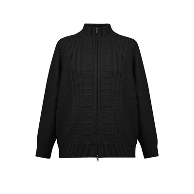 二十二号穿搭华夫格肌理感开衫毛衣男士秋冬慵懒风保暖针织衫外套