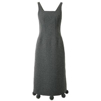 【董洁同款】IIIVIVINIKO冬季新款毛呢优雅修身收腰连衣裙女