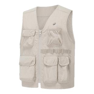 迪卡侬儿童马甲MH500春秋男童女童工装背心外穿户外登山徒步KIDC