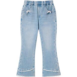 MINIPEACE太平鸟童装女童喇叭裤春季新款儿童牛仔裤中大童裤子