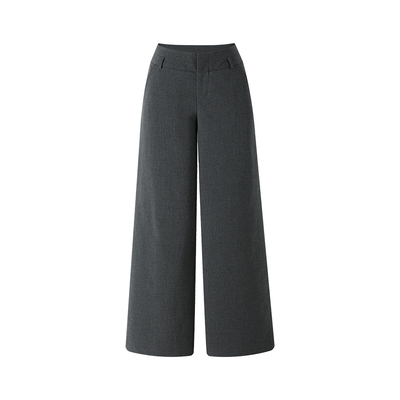 CORSELET秋冬气质雪花灰法式直筒长裤女士修身名媛西服裤