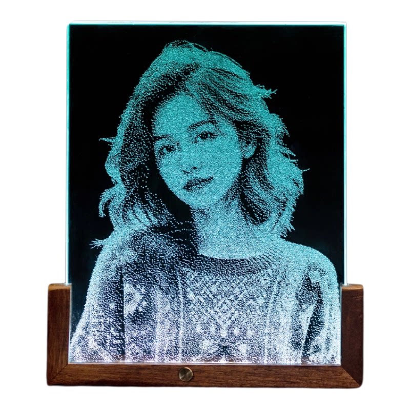 锤子玻璃画定制真人照片手工敲击
