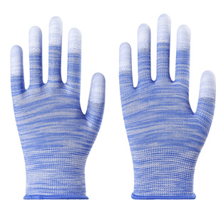薄款PU涂指涂掌尼龙涂胶耐磨防滑透气电子厂打包工作干活劳保手套
