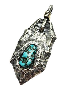 高桥吾郎纯银朋克风肌理手工吊坠