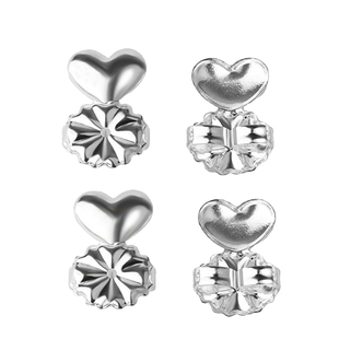 s925纯银镀18k金大耳堵防过敏珍珠耳背耳钉后塞提升器耳环防掉歪