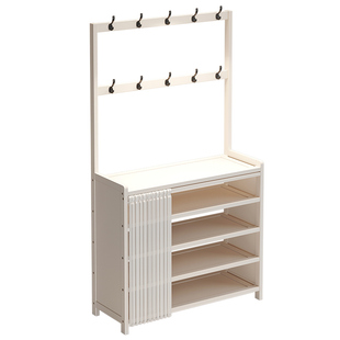 鞋架子家用简易门口挂衣架一体宿舍衣帽架多功能大容量置物架鞋柜