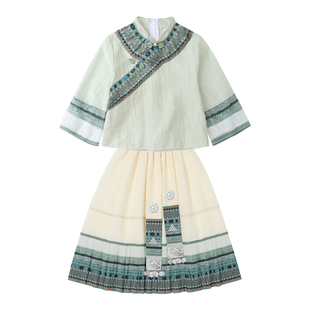 【天丝面料】新款三月三民族服装儿童广西壮族女童壮服演出服饰