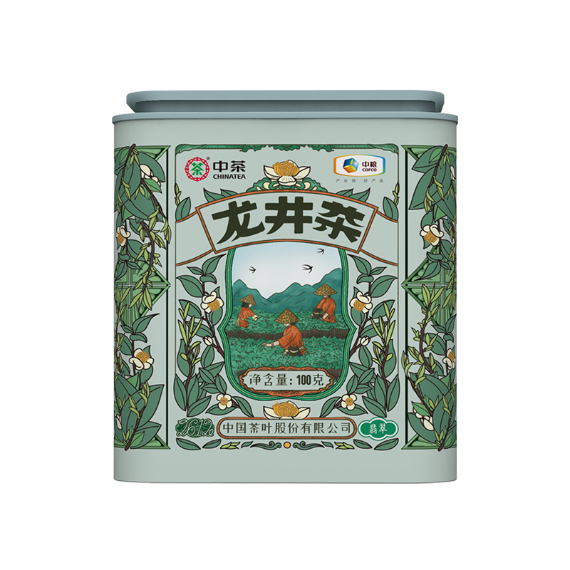 中茶龙井绿茶2024春茶新茶采茶集特级龙井绿茶散茶罐装100g茶叶