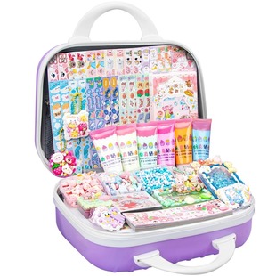 新年奶油胶咕卡套装女孩豪华版手工玩具礼盒6岁儿童生日礼物流沙砖手账贴纸大礼包换装拼豆豆本diy材料大全