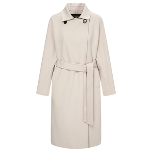 【羊毛+桑蚕丝】Scofield女装简约偏门襟大衣含羊绒2025秋冬新品