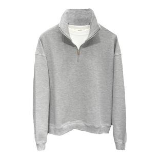 秋季新款半高领拉链卫衣男韩版潮流ins上衣休闲宽松套头针织外套