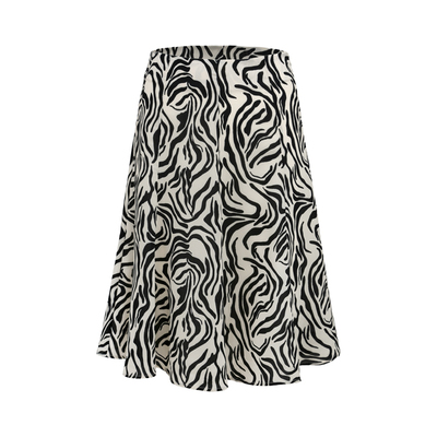 法式斑马纹半身裙a字多裁片