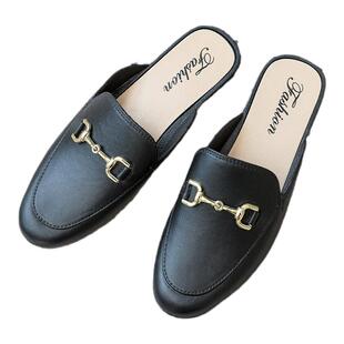 2024新款试衣间包头凉鞋女韩版甜美懒人半拖女鞋时尚气质圆头单鞋