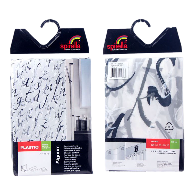 SPIRELLA/丝普瑞字母卫生间防水塑料浴帘厕所门帘浴室洗澡隔断帘