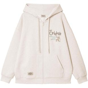 杰克琼斯男装秋冬OVERSIZED胸前字母刺绣潮百搭抽绳连帽开衫卫衣