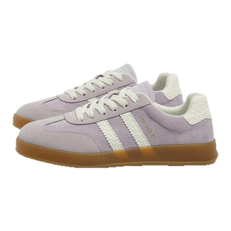 FOREVER21真皮紫色德训鞋女