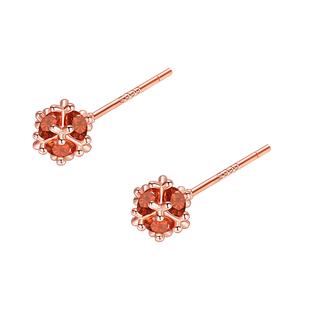 999纯银安可拉红色孔明锁耳钉女养耳洞本命年耳环2026马新年耳饰