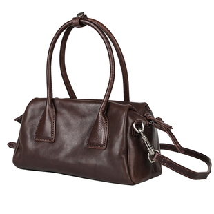 漫色真皮女单肩斜挎包植鞣头层牛皮复古高级感手拎托特包保龄球包