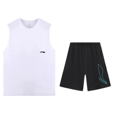 李宁运动套装男夏季速干背心短裤