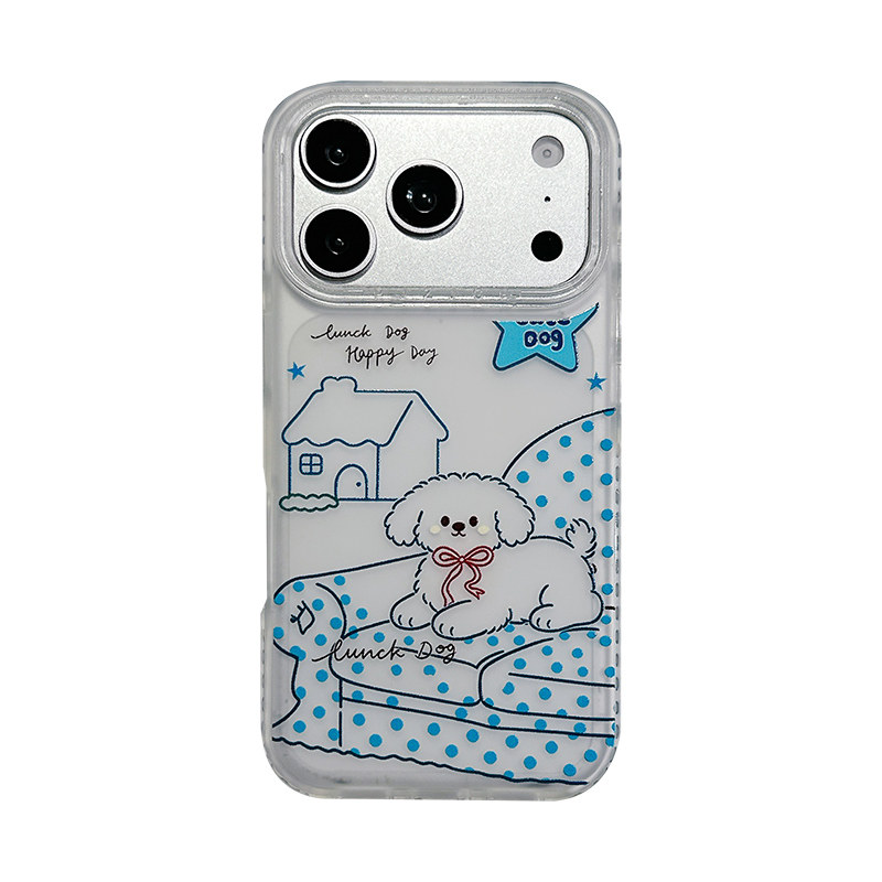 简约沙发小狗手机壳适用iPhone