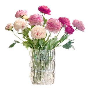 露莲仿真花假花摆设高级感逼真花束餐桌装饰摆件洋牡丹花高档插花