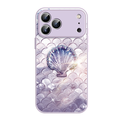 贝壳适用苹果17手机壳玻璃带挂绳