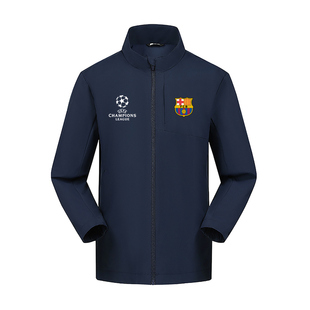 巴萨足球罗那队粉丝纪念周边欧冠休闲夹克男秋冬上衣三合一冲锋衣