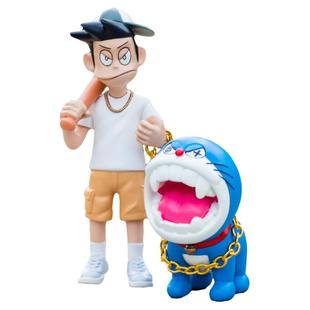 哆啦a梦手办 罪恶都市摆件静香大雄机器猫恶搞公仔模潮玩创意礼物