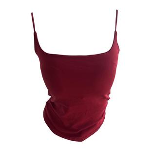 红色吊带带加厚杯胸垫固定一体无袖上衣纯棉内搭女士夏外穿美背心