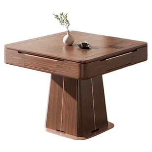 宣和黑胡桃麻将机实木新中式全自动家用电动麻将桌高端XH890方尊