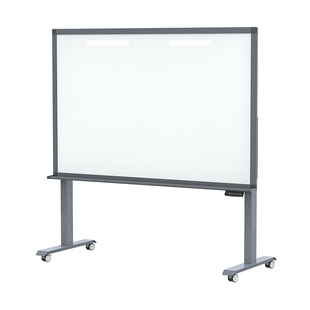 智能电动升降磁性钢化玻璃白板写字板支架式带轮儿童黑板家用教学办公会议记事展示板可移动直播书写培训用