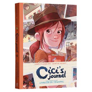 茜茜的冒险日记1 英文原版漫画绘本 Cici's Journal小作家历险记 精装 The Adventures of a Writer-in-Training 搭茜茜的日记2
