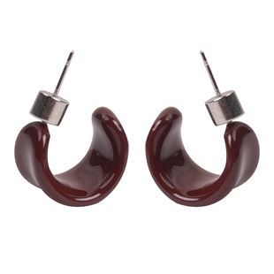 半环耳环新款质感珐琅耳圈小众设计感耳饰高级简约独特气质耳钉女