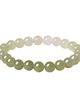 凤飞凰和田玉高冰晴水圆珠手串