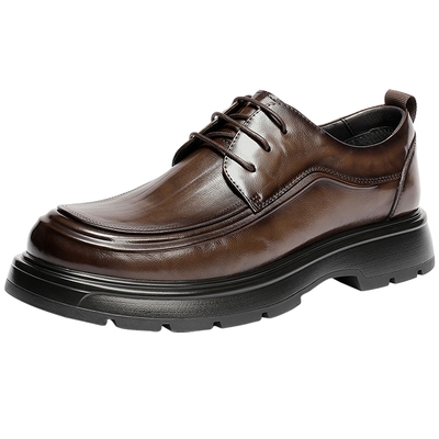 森达休闲皮鞋男2025冬新商场同款时尚商务休闲鞋2DN01DM5